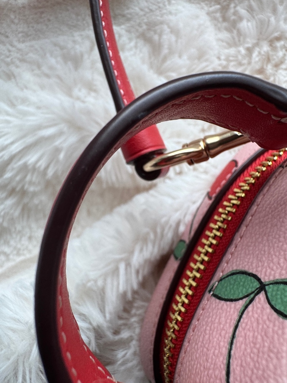 Coach CF371 Eva Phone Top Handle/ Crossbody w/ Cherry Print Pink Multi 🍒 - Picture 11 of 11